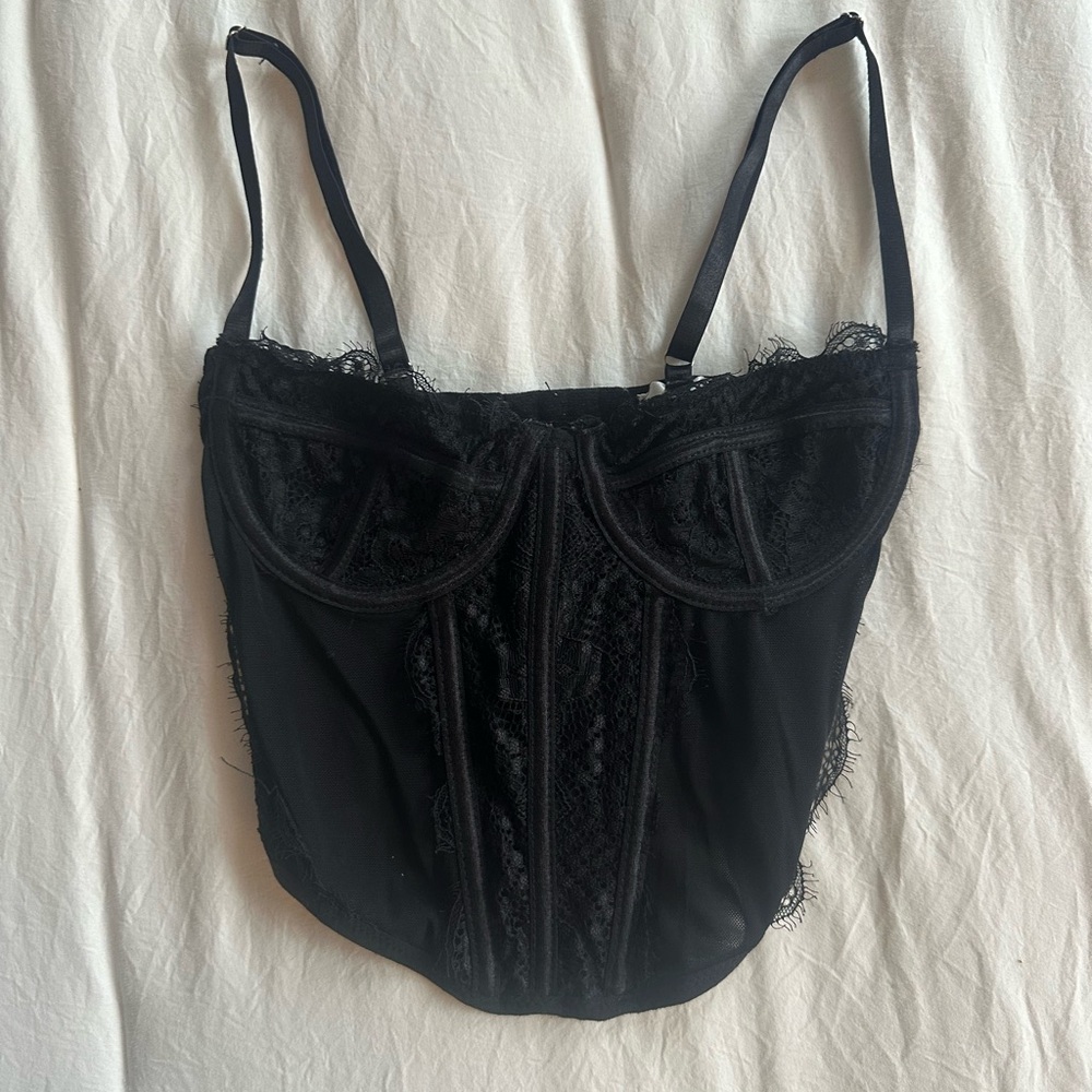 PacSun Women’s Black Lace Corset Top, great condition worn once